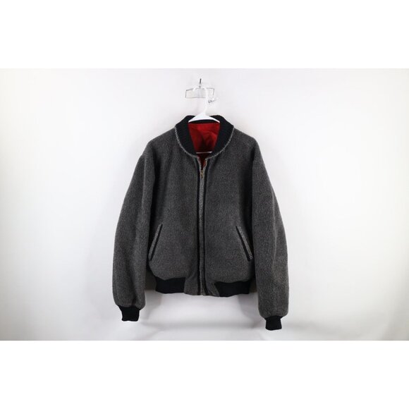 Vintage 40s 50s McGregor Mens 44 Distressed Reversible Bomber Jacket Coat USA